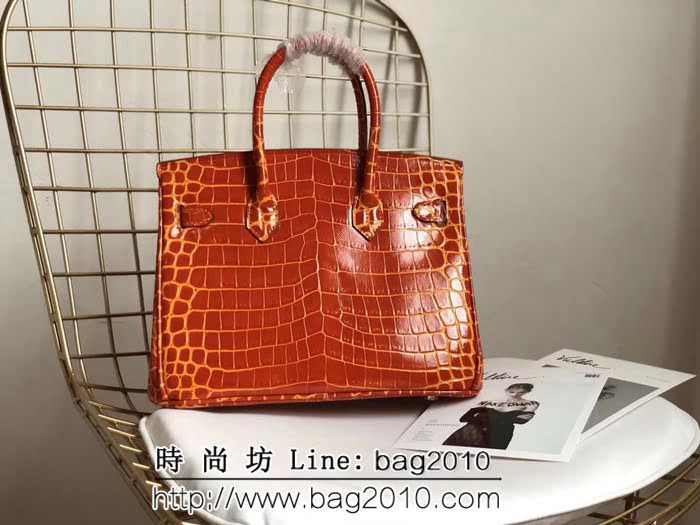 愛馬仕Hermes 鱷魚紋原版牛皮 鉑金包  0AM1626